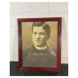 Framed Sepia-Tone Portrait Photograph