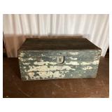 Wooden Storage Chest with Metal Reinforcements