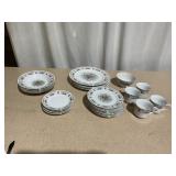 24-Piece Floral China Dishware Set