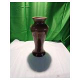 Brown Glazed Stoneware Vase by W. Krohn