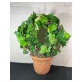Artificial Plant Wreath in Terracotta Pot