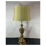 Brass Table Lamp With Tapered Shade