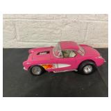 Pink Die-Cast Model Car with Flame Design