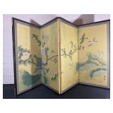 Four-Panel Japanese Folding Screen with Birds
