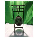 Hanging Iron Lantern with Metal Stand