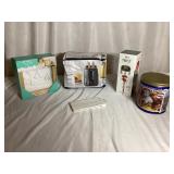 Lot: Toaster, LED Shadow Box, Adapters, and More