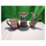 Ceramic Vase, Pitcher, and Mug