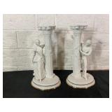 Romeo and Juliet Porcelain Candlesticks