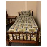 Turned Wood Twin Bed Frame with Mattress