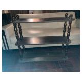 Three-Tier Wooden Shelf with Turned Posts