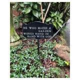 Metal Garden Sign with Inspirational Quote