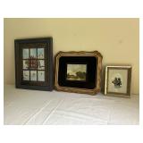 Three Framed Artworks: Oil and Prints
