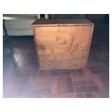 Wooden Storage Chest With Hinged Lid