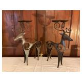 Metal Deer-Shaped Candle Holders