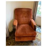 Mid-Century Velvet Upholstered Armchair