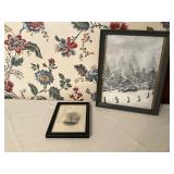 Framed Winter Scene Prints, Signed