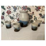 Handmade Ceramic Pitcher and Four Cups Set