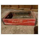 Wooden Coca-Cola Bottling Crate with Red Paint
