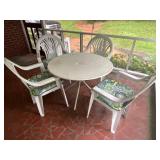 White Plastic Patio Table and Chair Set