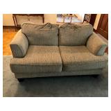 Two-Seater Beige Upholstered Sofa