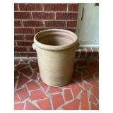 Large Tan Stoneware Crock with Handles