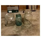 Three Vintage Glass Jars