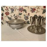 Pewter Serving Set with Champaign Glasses