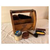 Esquire Footman Wooden Shoe Shine Kit