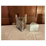 Stained Glass Candleholders with Beveled Designs