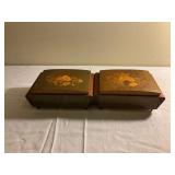 Wooden Jewelry Boxes with Floral Inlay