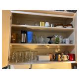 Glassware and Mugs in Cabinet