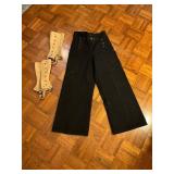 Black Wool Pants and Tan Canvas Gaiters