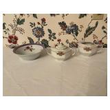 Porcelain Bowl and Tea Set with Floral Design