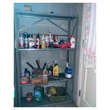 Metal Shelving Unit with Automotive Supplies