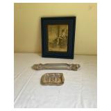 Framed Print and Two Ceramic Trays