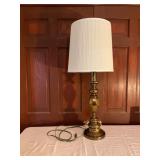 Brass Table Lamp With Pleated Shade