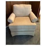 Upholstered Armchair with Skirted Base