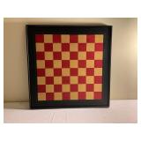 Wooden Checkerboard Game Board with Frame
