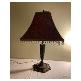 Bronze-Toned Table Lamp with Embellished Shade