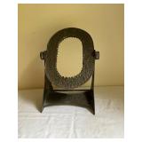 Cast Metal Rotating Vanity Mirror with Decorative