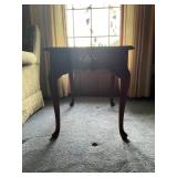 Queen Anne-Style Wooden Side Table