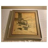 Framed Snow Leopard Print Artwork