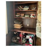 Wooden Bookshelf with Decor and Books