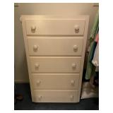 Five-Drawer Wooden Dresser with Knob Handles