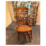 Wooden Rocking Chair With Cane Seat