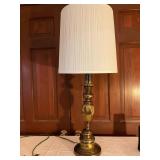 Brass Table Lamp with Pleated Shade