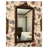 Gilded Wall Mirror with Ornate Crest