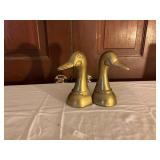 Brass Duck Head Bookends