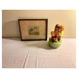 Framed Print and Ceramic Sculpture of Children