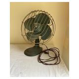 Vintage Metal Table Fan with Wire Cage